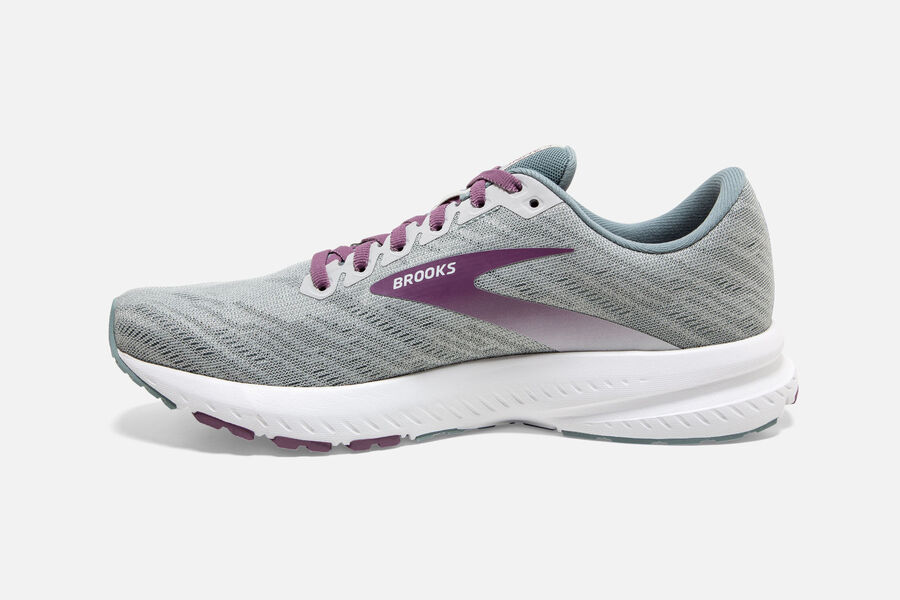 Launch 7 Road Brooks Running Shoes NZ Womens - Grey/Purple - QZSLOH-603